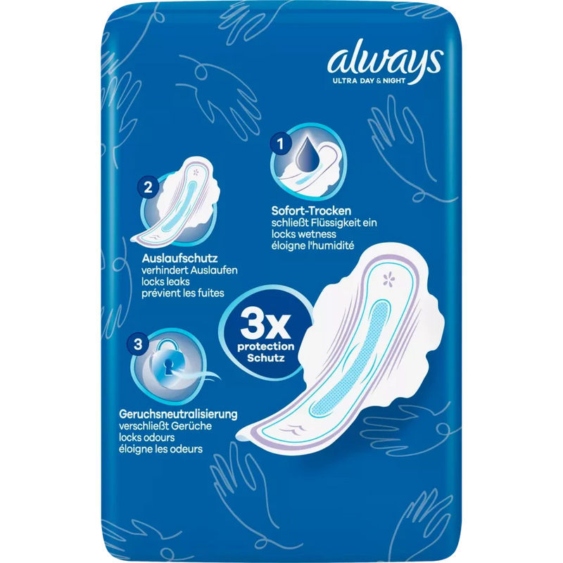 always Maandverband Ultra Day&Night met vleugels BigPack, 20 stuks