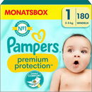 Couches Pampers Premium Protection Gr.1 Nouveau-né (2-5kg), boîte demi-mois, 180 pièces.