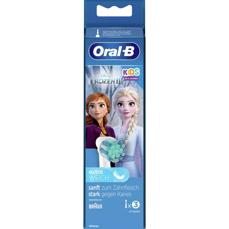 Oral-B Opzetborstels kinderen Frozen, vanaf 3 jaar, extra zacht, 3 stuks