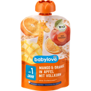 babylove Quetschie mango & sinaasappel in appel met volkoren recyclebaar vanaf 1 jaar, 100 g