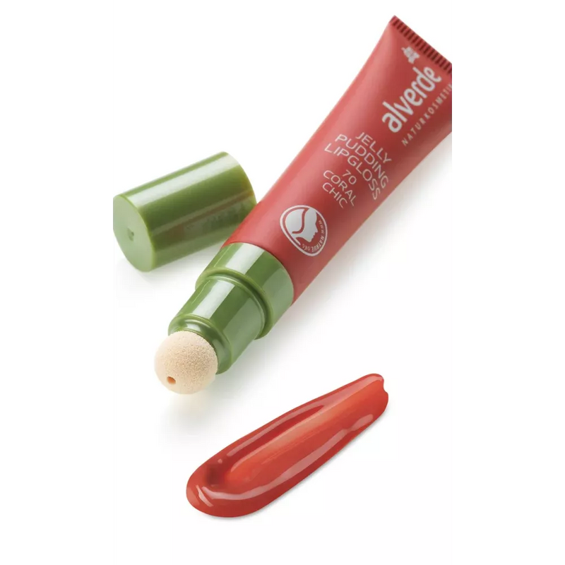 alverde NATURKOSMETIK Lipgloss Jelly Pudding 70 Koraal Chic, 10 ml