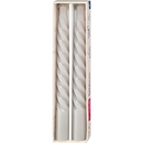 Bougies pointues torsadées Profissimo grises, 2 pièces