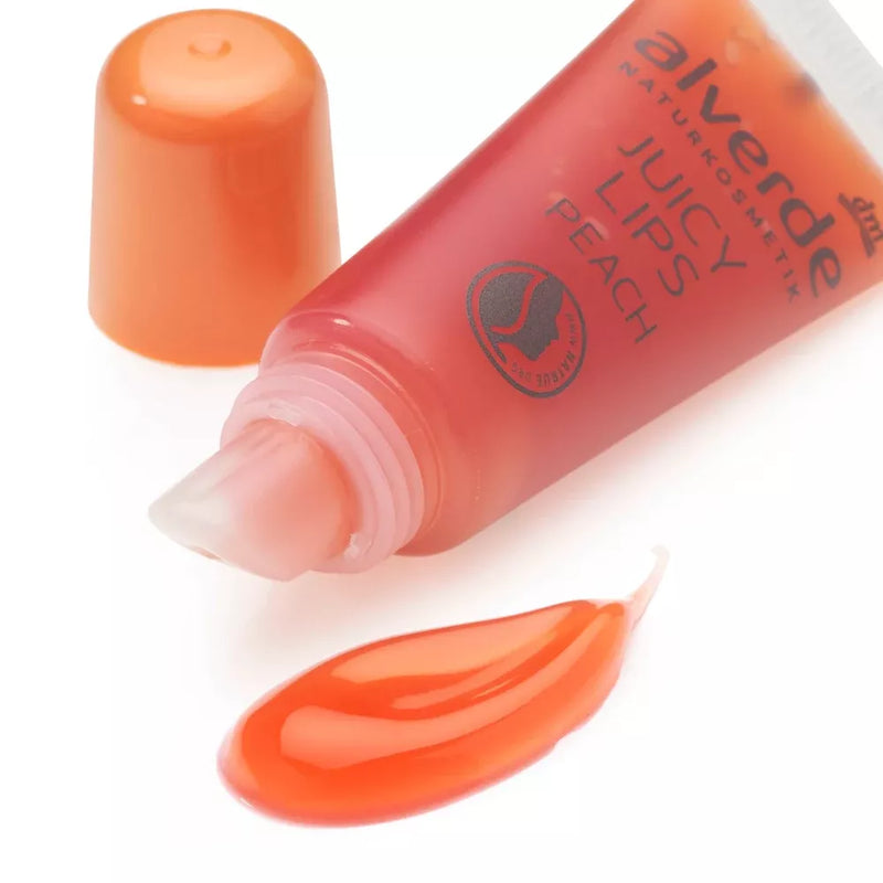 alverde NATURKOSMETIK Juicy Lips Perzik lipgloss, 8 ml