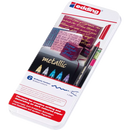 Edding 1200 vezeltip pennen metallic in metalen doosje, 6 st.