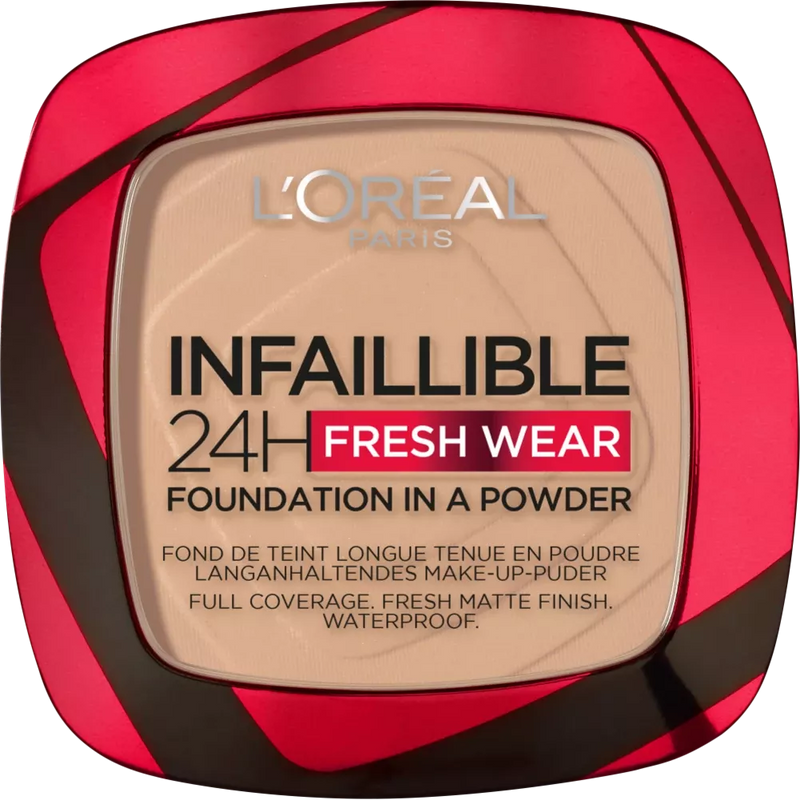 L'ORÉAL PARIS   Foundation Powder Infaillible 24H Fresh Wear 130 True Beige, 9 g