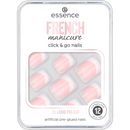 essence cosmetics Ongles artificiels french manicure click &amp; go nails classic french 01, 12 pièces.
