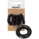 ebelin Haarelastiek spiraal klein zwart, 4 stuks.