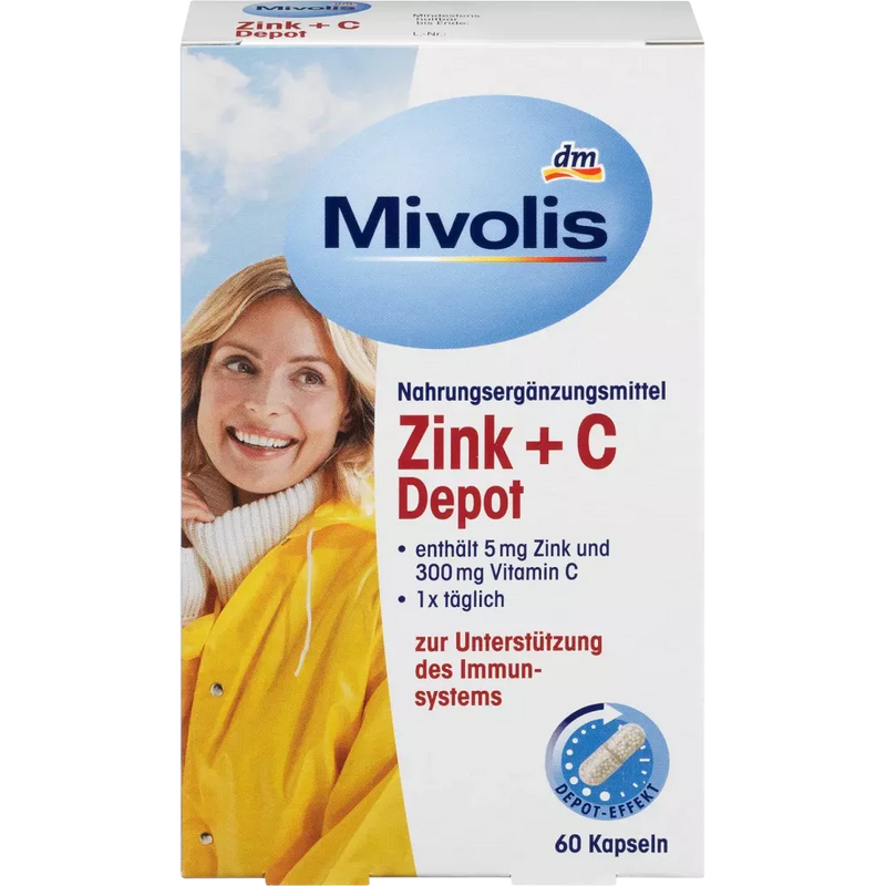 Mivolis Zink + C Depot Capsules 60 Capsules, 38 g