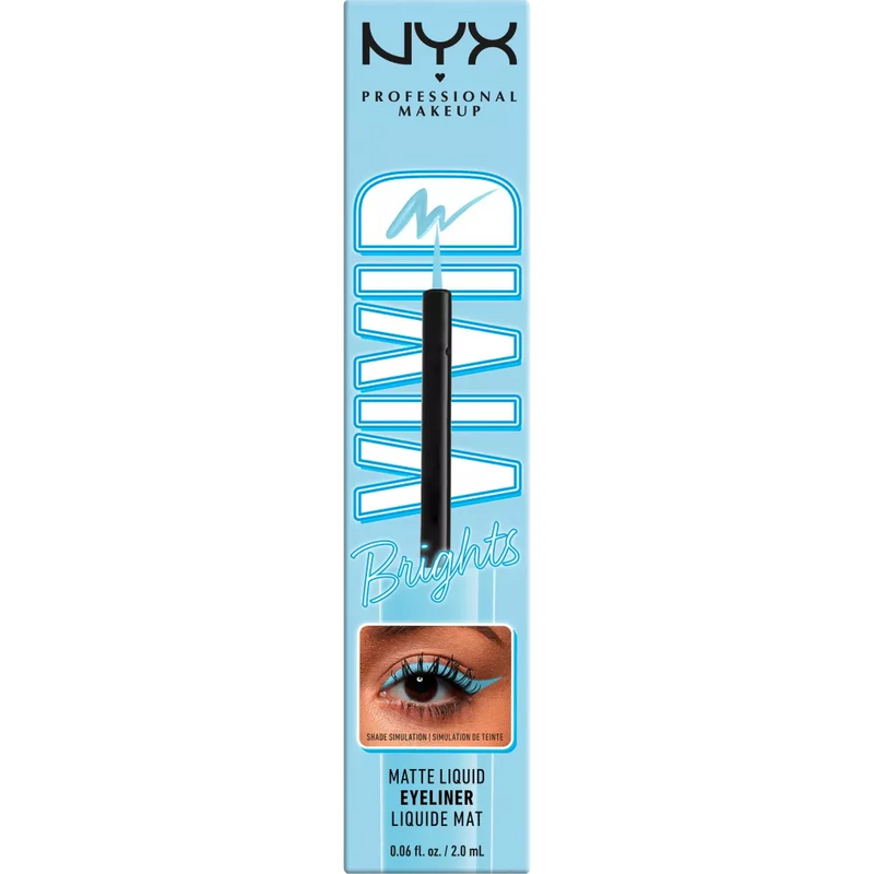 NYX PROFESSIONAL MAKEUP Vloeibare Eyeliner Mat Helder 06 Blauw Thang, 2 ml