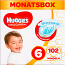 Huggies Luier Ultra Comfort maat 6, 15-30kg, maandbox, 102 stuks