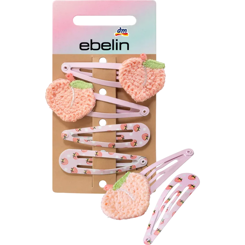 ebelin Haarclips aardbeien, 4 stuks