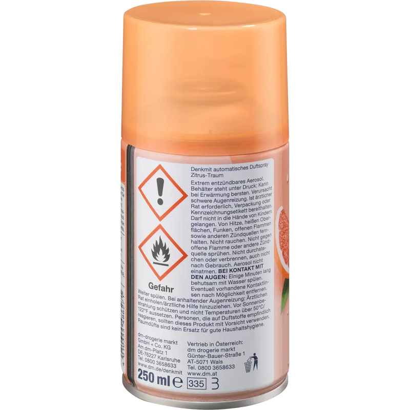 Denkmit Luchtverfrisser Automatische Geur Spray Citrus Dream Navulling, 250 ml
