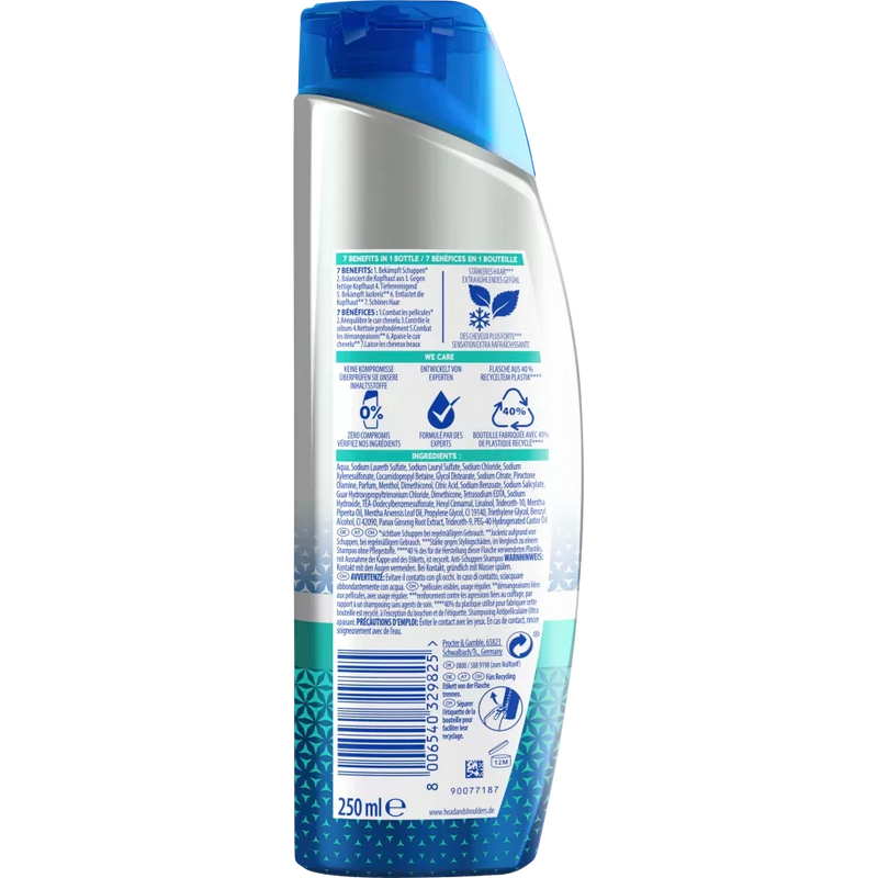 head&shoulders Antiroosshampoo 7in1 Advanced Ultra Cooling, 250 ml