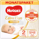 Huggies Luiers Newborn maat 2, 3-6kg, halfmaand doos, 210 stuks