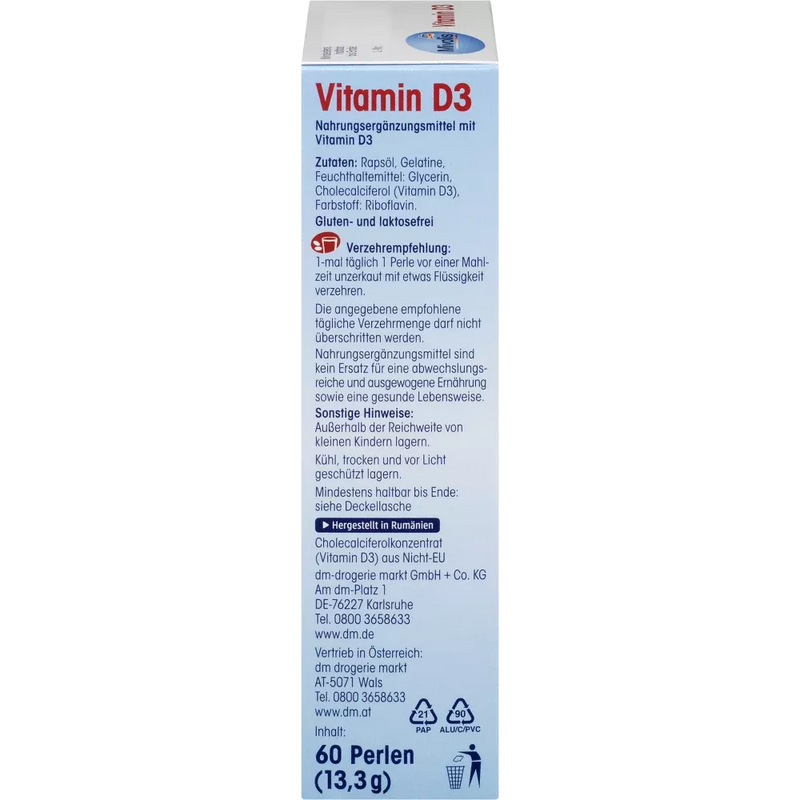 Mivolis Vitamine D3, parels 60 stuks, 13,3 g