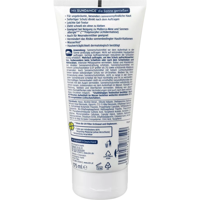 SUNDANCE SUNDANCE MED Zonnecrème Gel SPF50+ Overvulling, 175 ml