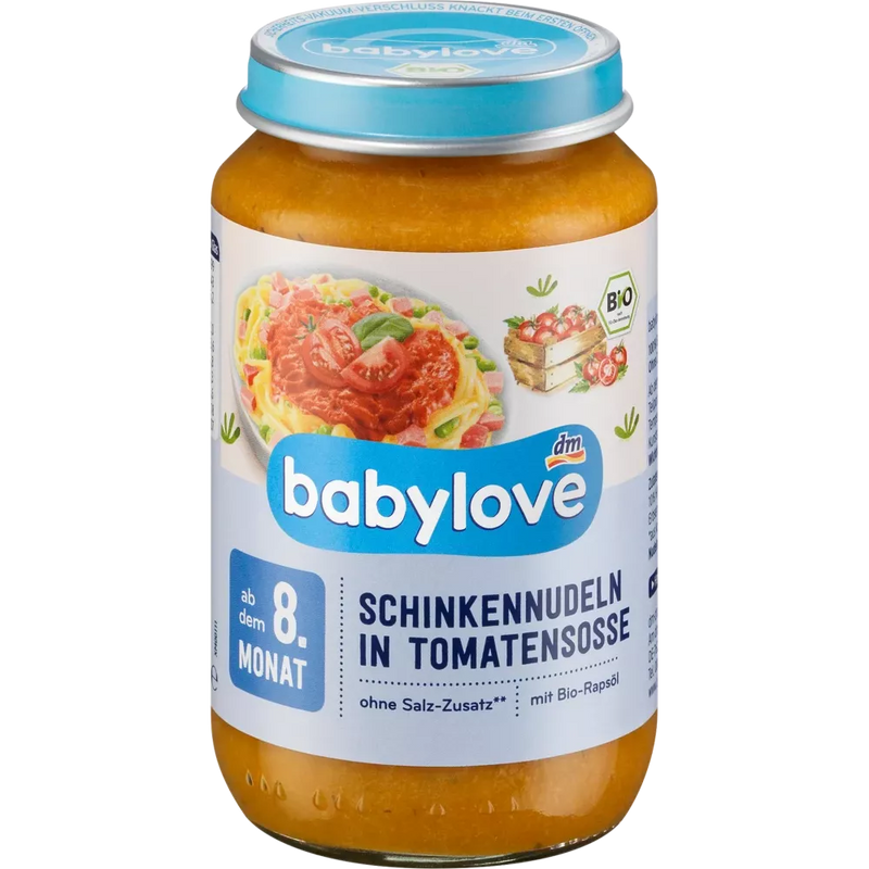 babylove Menu Ham Noodles met Tomatensaus van 8 maanden, 220 g