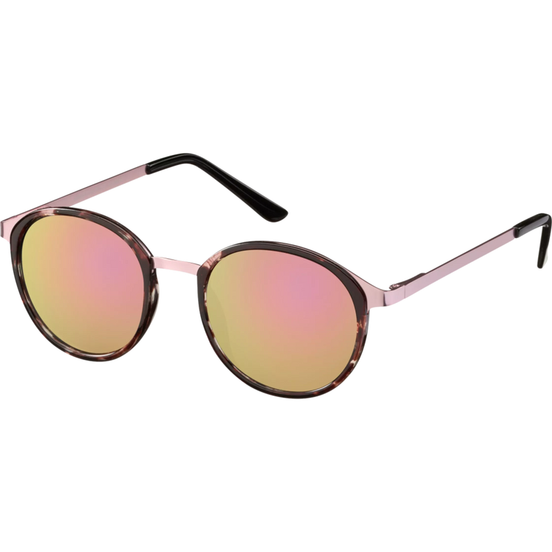 SUNDANCE Metalen zonnebril met leeuwenaccenten en roze gespiegeld glas, 1 stuk