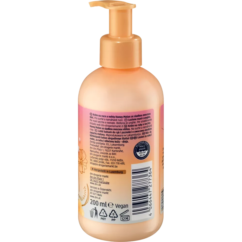 Balea Lotion Mains et Ongles Melon Miel, 200 ml