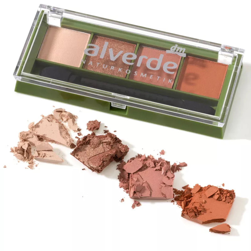 alverde NATURKOSMETIK Oogschaduwpalette Quattro 93 Sunset Lover, 4,4 g