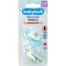 babylove Siliconen fopspeen, blauw/groen, maat 2, 5-18 maanden, 2 stuks