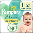 Pampers Luiers Harmonie maat 1 Newborn (2-5 kg), 21 stuks.