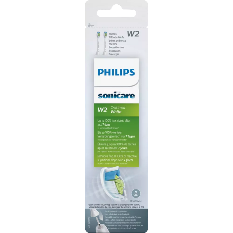 Philips Opzetborstels optimaal Wit, 2 stuks