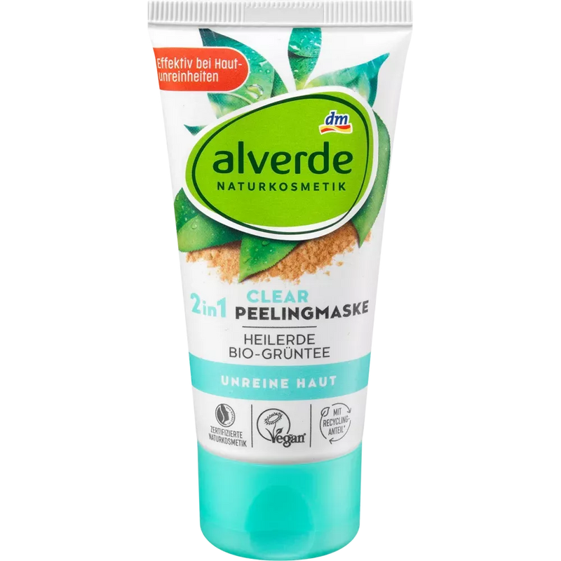 alverde NATURKOSMETIK Exfoliërend Masker 2in1 Helder, 50 ml