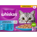 Whiskas Natvoer kat visselectie in gelei, Adult 1+ Multipack (24x85 g), 2.04 kg