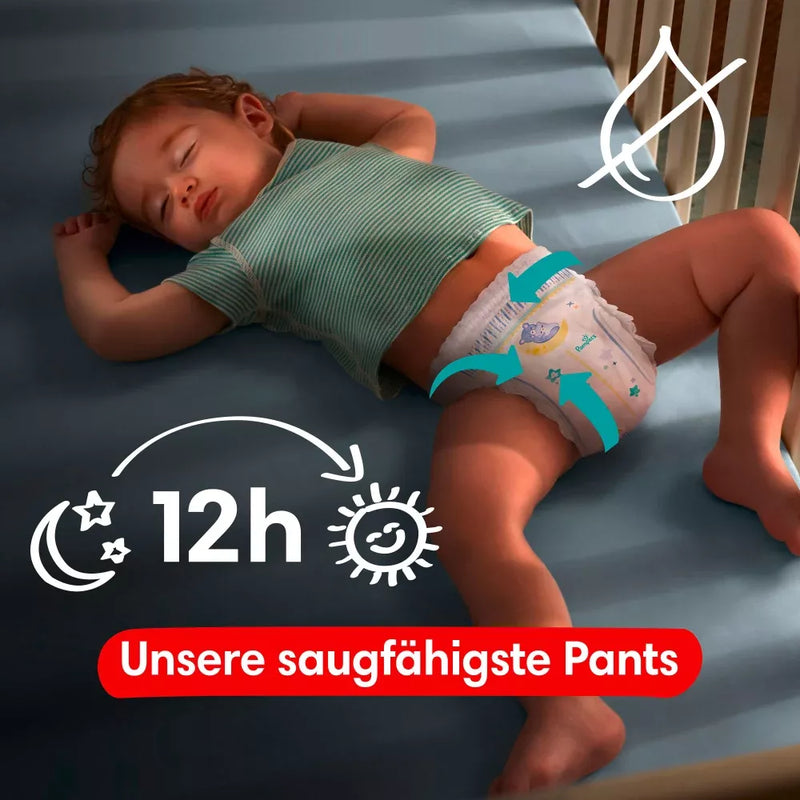 Pampers Babybroekjes nacht Baby Dry maat 4 (9-15 kg), maandelijkse doos, 180 stuks.