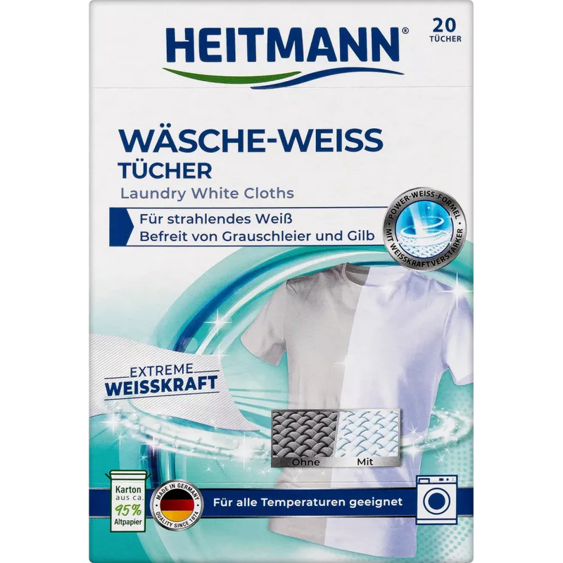 Heitmann Witte wasdoekjes, 20 stuks