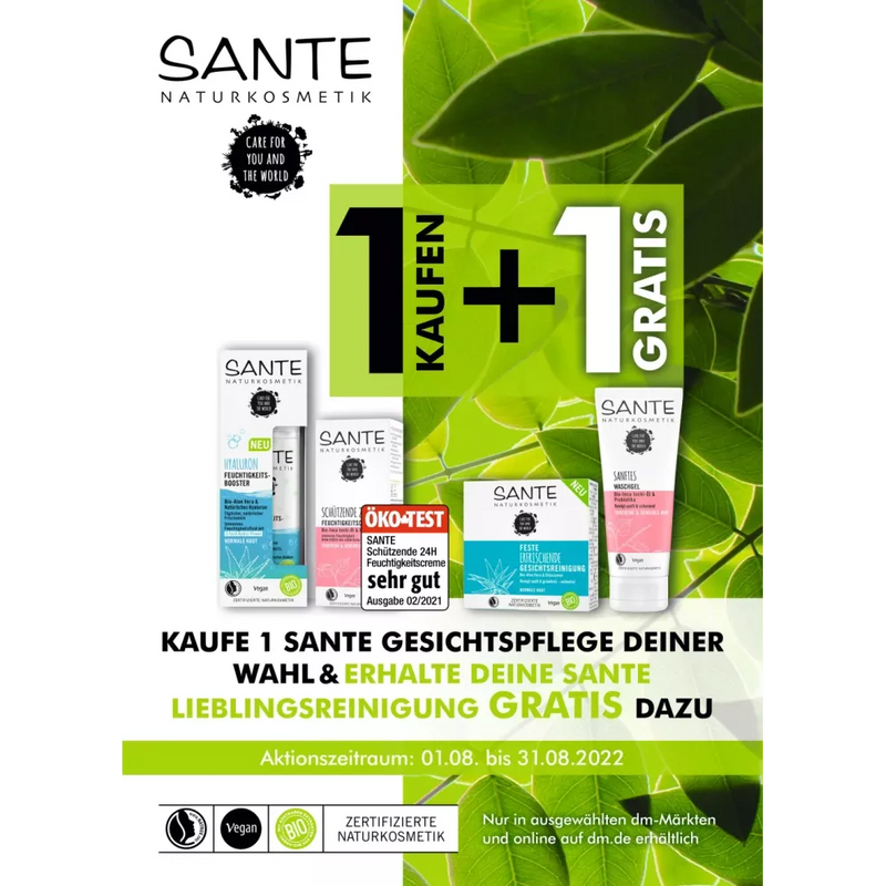 Sante Dagcrème Verfrissende Moisturiser Biologische Aloë Vera & Chia Zaad Extract, 50 ml