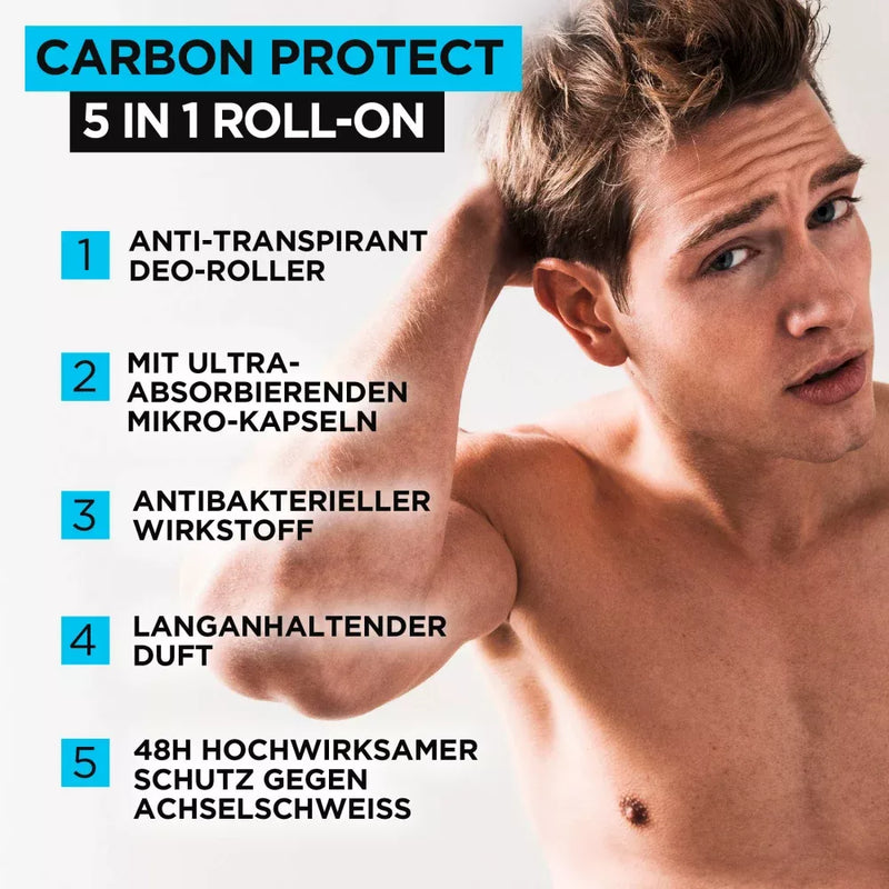 L'ORÉAL PARIS MEN EXPERT Deo Roll On Carbon Protect 5 in 1, 50 ml