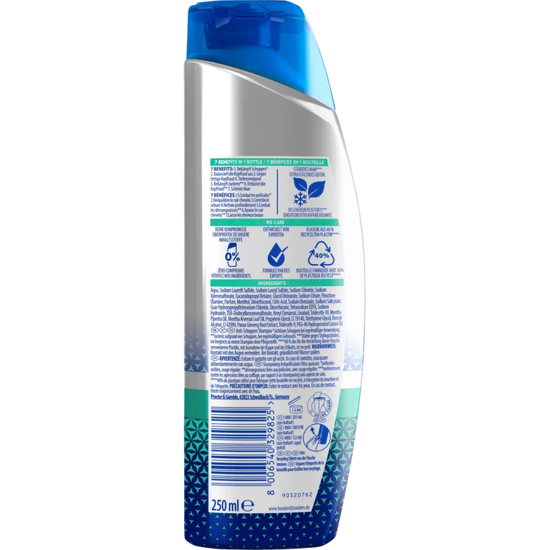 head&shoulders Antiroosshampoo 7in1 Advanced Ultra Cooling, 250 ml