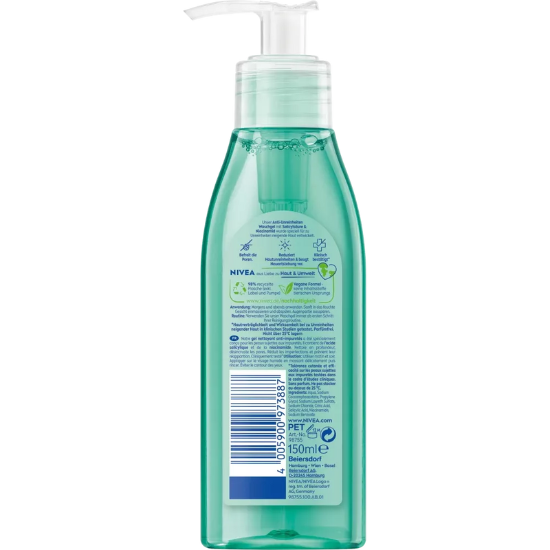 NIVEA Derma Skin Clear Wash Gel, 150 ml