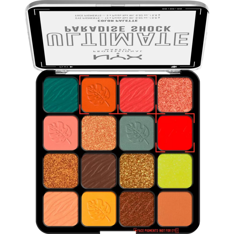 NYX PROFESSIONAL MAKEUP Oogschaduwpalette Ultimate 02W Paradise Shock, 12,8 g