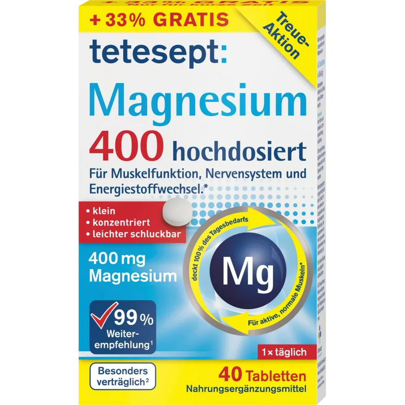 tetesept Magnesium 400 Tabletten 40 stuks, 25,8 g