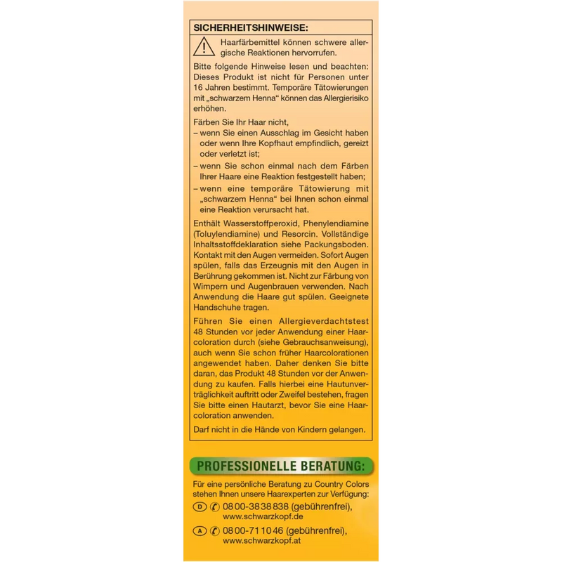 Schwarzkopf Country Colors Intensive teinte 66 Brun Nougat du Pérou, 1 pièce