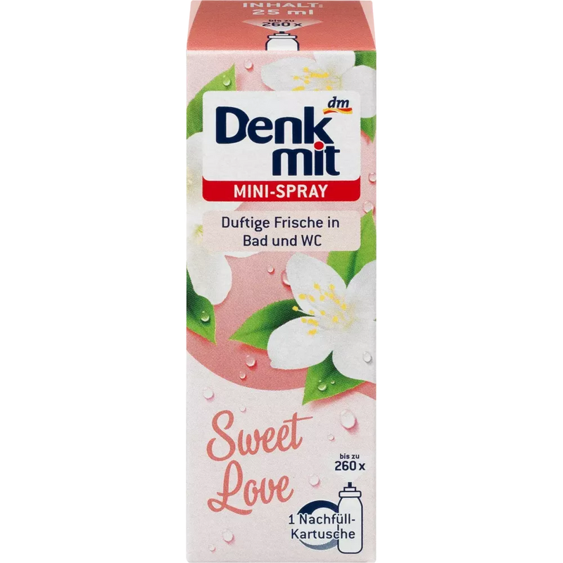 Denkmit Luchtverfrisser Minispray Sweet Love Navulling, 25 ml