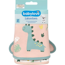 Bavoir Babylove en tissu Dino rose 2 pièces, 2 pièces