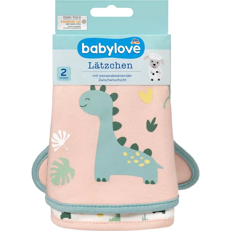 babylove Slabbetje stof Dino roze 2st, 2st