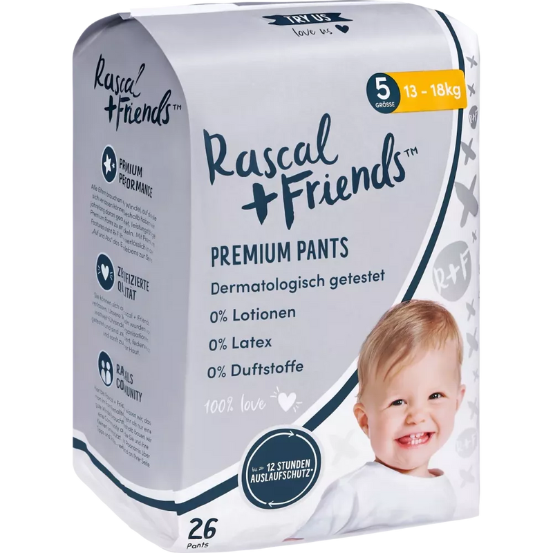 Rascal+Friends Babybroekjes maat 5 (13-18 kg), 26 stuks.