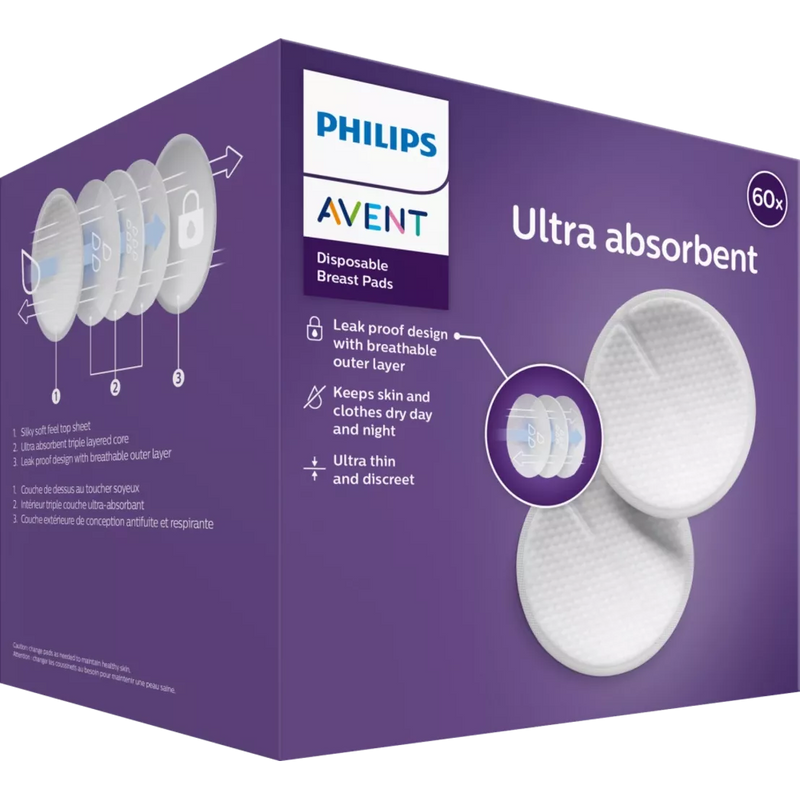 Philips AVENT Wegwerp Borstkompressen, 60 stuks