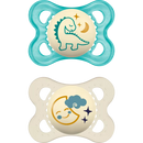 MAM Sucette Night silicone, turquoise/crème, 0-6 mois, 2 pièces