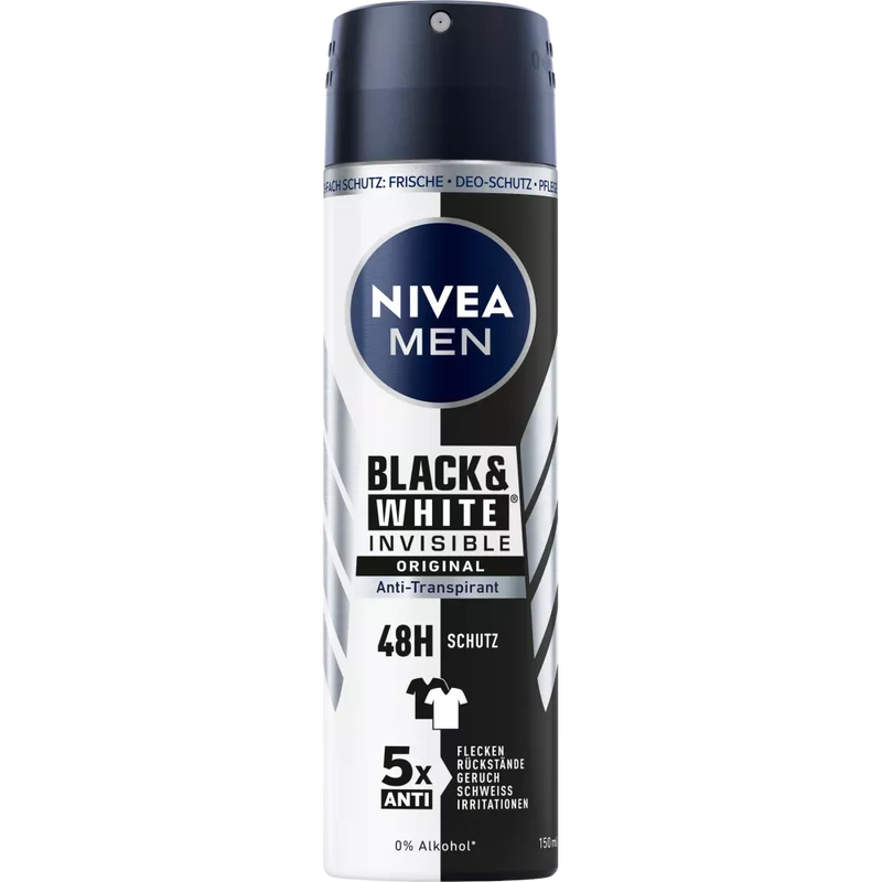 NIVEA MEN Deo Spray Antiperspirant Black&White Power, 150 ml