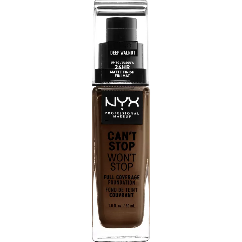 NYX PROFESSIONAL MAKEUP Foundation Can't Stop Won't Stop 24-Hour Deep Walnut 22.7, 30 ml