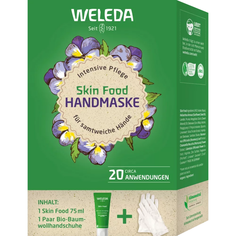 Weleda Geschenkset Skin Food Hamd Mask met Katoenen Handschoen, 1 stuk