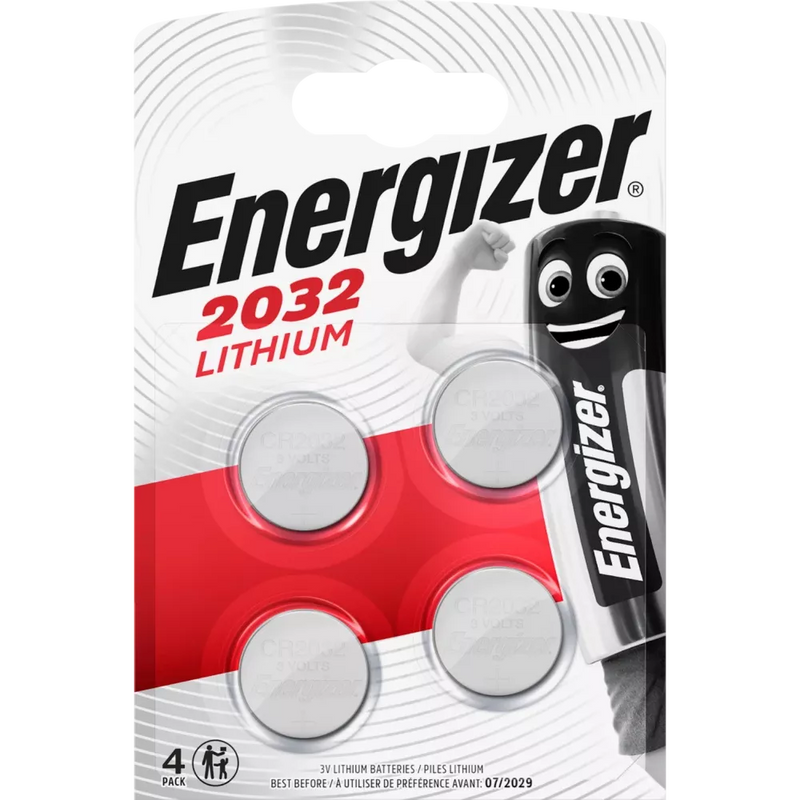 Energizer Batterij Knoopcel Lithium 3v Cr2032, 4 Stuks