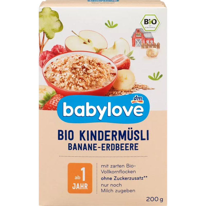 babylove Babymaaltijd Kindermuesli Bio Banaan-Strawberry vanaf 1 jaar, 200 g