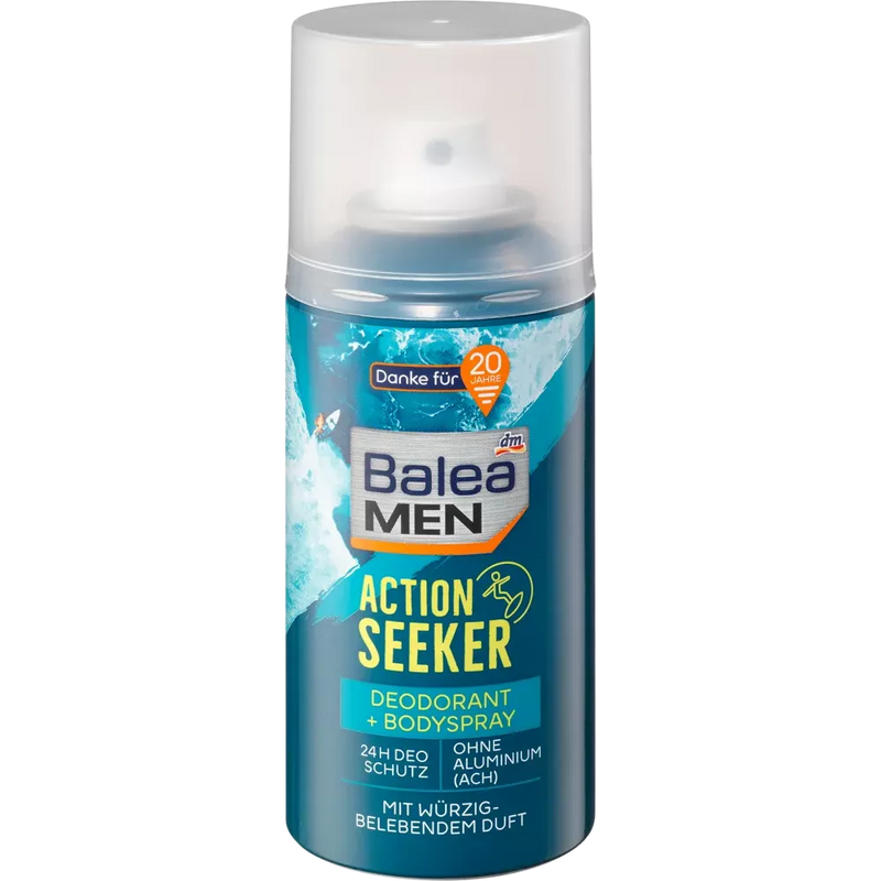 Balea MEN Deodorant + Lichaamsspray Action Seeker, 150 ml
